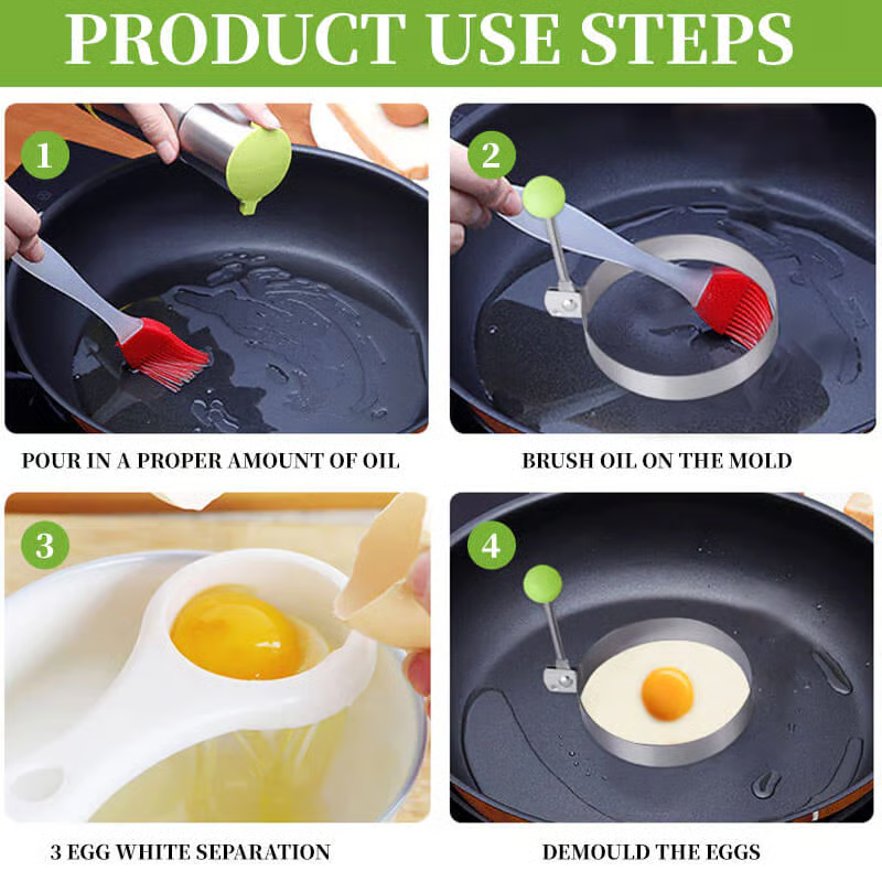 🔥 Stainless Steel Fried Egg Molds